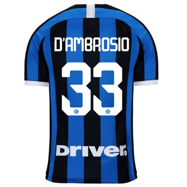 Camiseta Inter Milan NO.33 D'Ambrosio 1ª 2019-2020 Azul